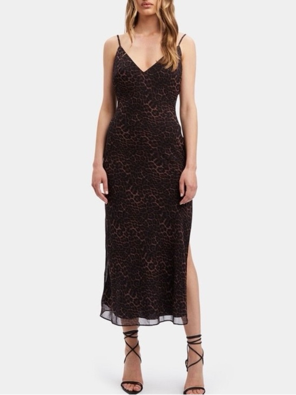 🆕 Bardot Leopard Slip Midi Dress - Picture 4 of 5